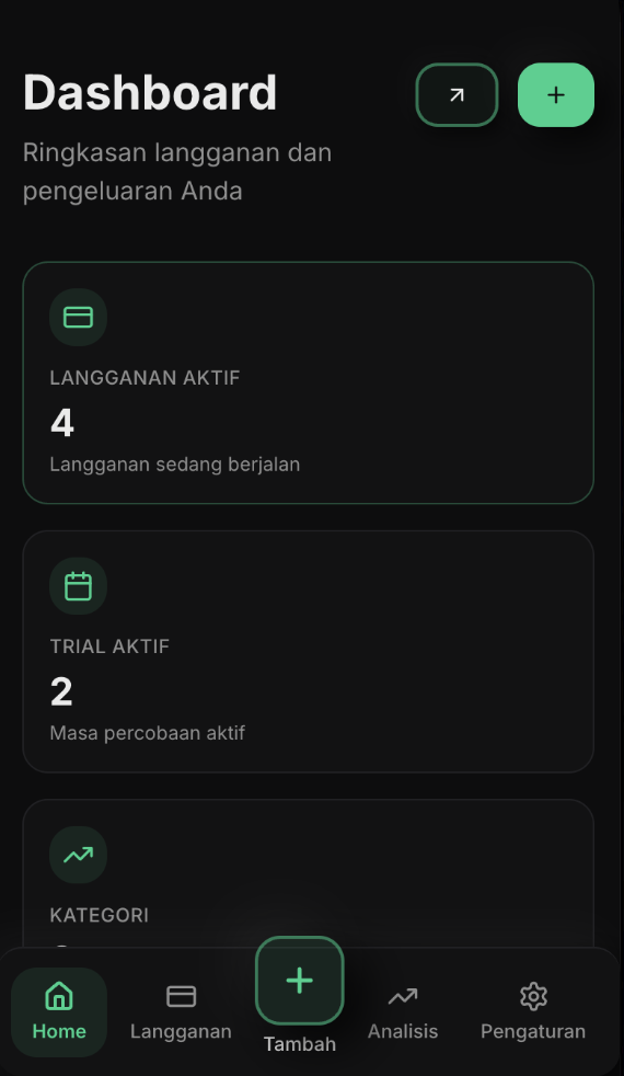 Langgananku - Aplikasi Kelola Langganan Digital Indonesia